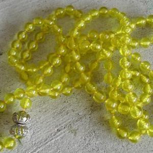 Vintage Yellow Plastic Retro Bead Necklace