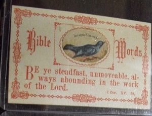 Late 1800s Bible Words Motto Trade Card