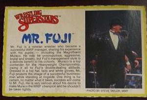 1980s LJN Biography Card Mr Fuji