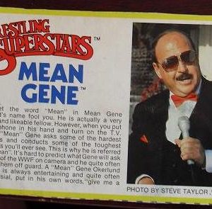 1980s LJN Wrestling Bio Card Mean Gene