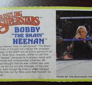 1980s LJN Wrestling Bio Card Bobby Heenan