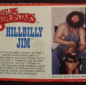 1980s LJN Wrestling Bio Card Hillbilly Jim