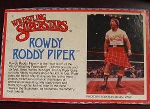 1980s LJN Wrestling Bio Card Roddy Piper