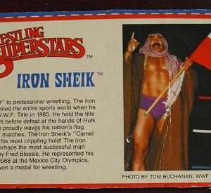 Vintage 1980s LJN Wrestling Bio Card The Iron Sheik