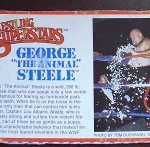 1980s LJN Wrestling Bio Card George the Animal Steele