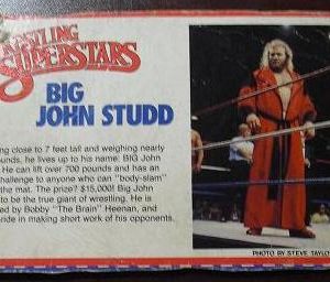 1980s LJN Wrestling Bio Card Big John Studd