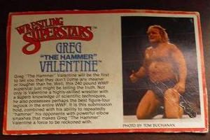 1980s LJN Wrestling Bio Card Greg Valentine