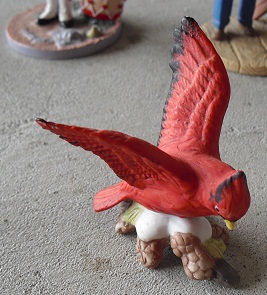 Vintage Bisque Cardinal Bird Figurine 2 1/2" Tall