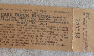 Vintage 1951 Unused Buick Special Raffle Ticket