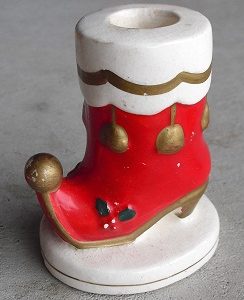 Vintage Napcoware Ceramic Stocking Candle Holder