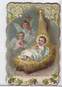 Late 1800s Era Religious Card Gloria in Excelsis