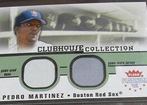 2002 Fleer Platinum Base & Jersey Card Pedro Martinez