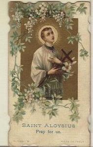 LAte 1800s Era Religious Card Saint Aloysius