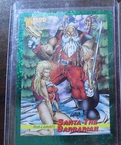 1998 Wizard Magazine Promo Card Santa the Barbarian