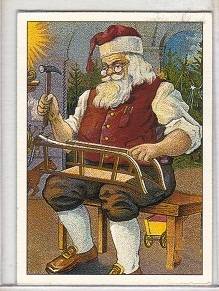 Santa Making Toys Trading Card