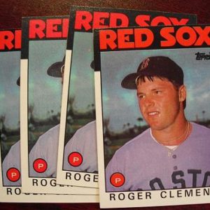 Lot of 4 1986 Topps Roger Clemens Cards