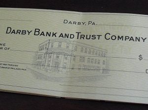 Vintage 1920s Unused Darby Bank Check