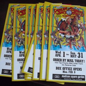 Lot of 11 1980s Ringling Bros Circus MSG Ticket Order Booklets