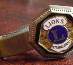 Vintage Lions Club Gold Toned Tie Clip