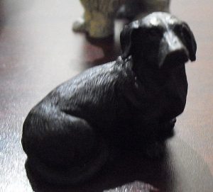 Small Black Resin Dachsund Figurine