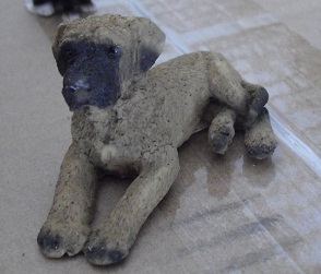 Resin Mastiff Dog Lying Down Figurine