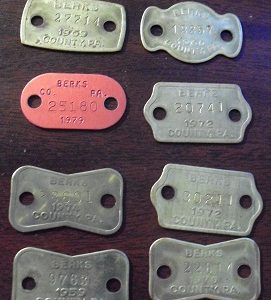 Lot of 8 Vintage 1950s-1970s Berks Co Dog Tags