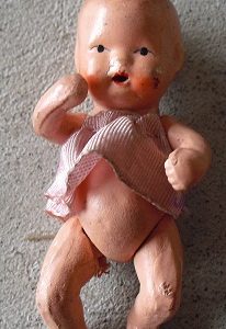 Small Antique Bisque Baby Doll JAPAN 3 1/4"