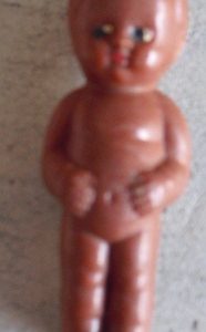 Small Vintage Black Boy Plastic Doll 3 1/4"