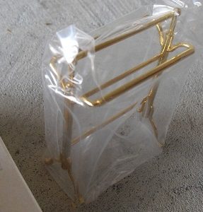 Dollhouse Brass Metal Towel Rack MIP