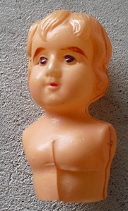 Antique Celluloid Doll Head and Shoulders