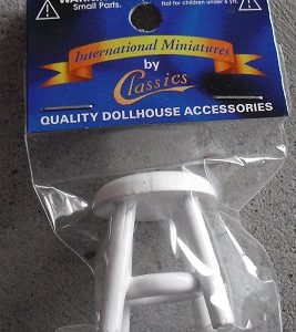 Wood Dollhouse White Chair in Package