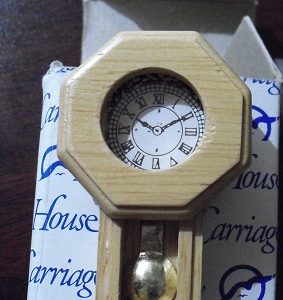 Wood Carriage House Dollhouse Clock