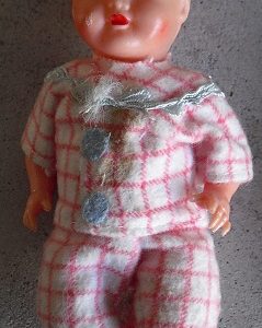 Vintage Jointed Plastic Baby Boy Doll 4 7/8" Tall