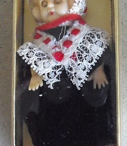 Vintage Jointed Plastic Little Girl Doll in Box 3 3/4"