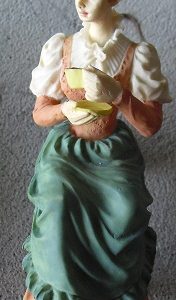 Resin Artisan Flair Dollhouse Figure Sitting Woman with Coffee