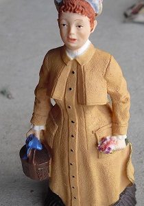 Resin Artisan Flair Dollhouse Figurine Woman in Raincoat