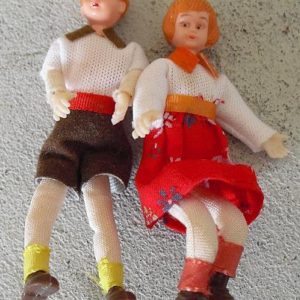 Unique Vintage Boy and Girl Dollhouse Dolls