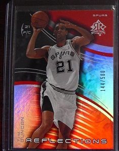 2004 UD Red Reflections Tim Duncan Card