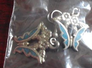 Vintage Sterling Silver Butterfly Earrings