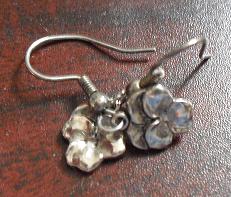 Vintage Silver Floral Design Clip On Earrings