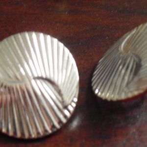 Nice Large Silver Discs Clip On Earrings