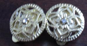 Modern Gold Tone with Diamond Clip On Earrings