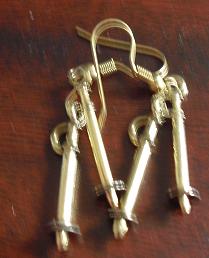 Gold Tone Ski Poles Earrings