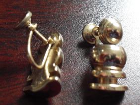 Gold Tone Chess Pieces Clip on Earrings