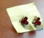 Vintage Silver and Ruby Earrings