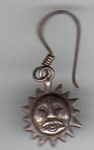 Vintage Silver Sun Earring