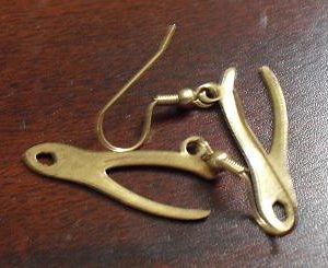 Gold Tone Metal Wrenches Earrings