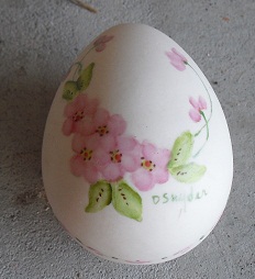 Unique Hand Painted Flowers on Ceramic Egg