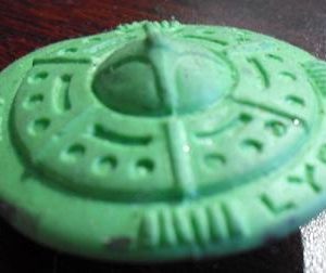 Vintage Rubber Eraser Green Flying Saucer