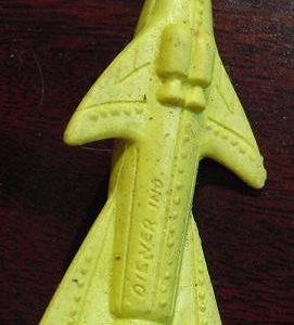 Vintage Rubber Eraser Yellow Rocket Ship